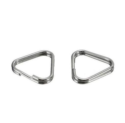 Trojuholníkové kovové očká na popruh Split Rings, 2 ks