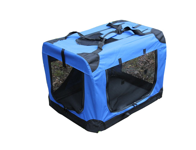Skladacia látková prepravka pre psa M, 60 × 42 × 42 cm, modrá