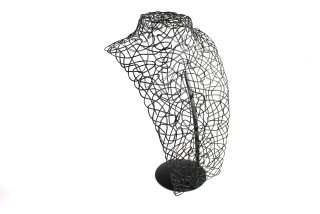 Dekolt na šperky kovový 27cm čierny L