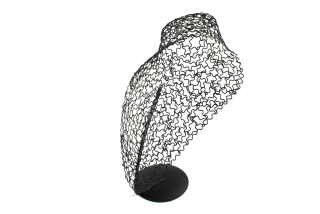 Dekolt na šperky kovový 24cm čierny M