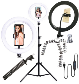 Prstencová lampa, kruhové svetlo ring ľad light 11 "280mm 24W 2x stativ