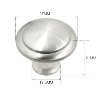 Šuplíkový knop strieborný nerez M