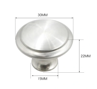 Šuplíkový knop strieborný nerez L