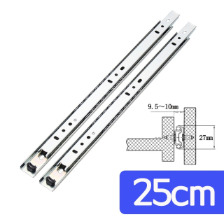 Šuplíkový pojazd 250mm zinkový výsuv 27mm