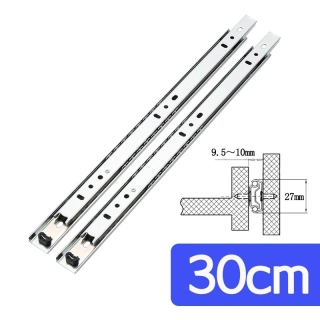 Šuplíkový pojazd 300mm zinkový výsuv 27mm