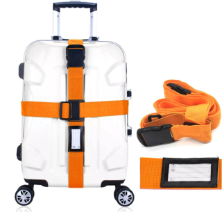 Popruh na kufor krížový oranžový