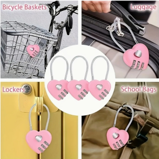 Lankový numerický zámok srdca ružový 30cm