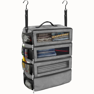 Závesný cestovný organizér 60 × 23 × 37 cm šedý