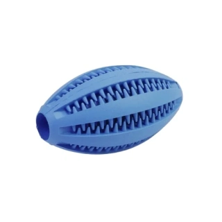 Hryzátko, rugby lopta na maškrty 9 cm modrá