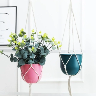 Záves na kvetináč - 60cm, biela bavlna