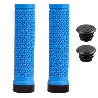 Cyklistické ergonomické gripy s uzamykacou objímkou (1 pár) – modré