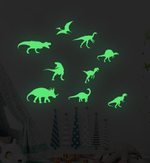 Sada svietiacich samolepiek – Dinosaury (10 ks)