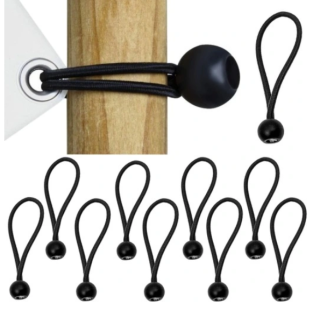 Gumičky s guličkou - Ball Bungee 10 cm - 10 ks (čierne)