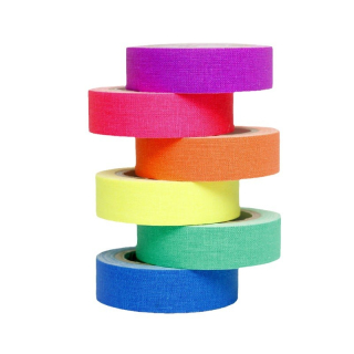 Súprava fluorescenčných UV pások (6 farieb) – 1,5 cm × 5 m