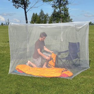 Moskytiéra na kempovanie / vonkajšie spanie – biela (200 × 90 × 180 cm)