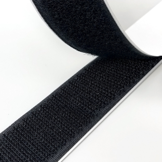 Samolepiace suchý zips (Velcro) – čierny, 2× 100cm, šírka 20 mm