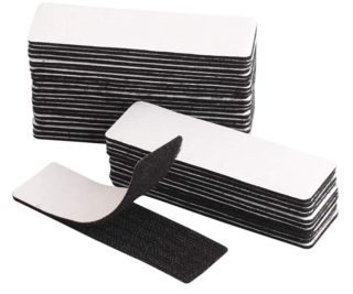 Samolepiace suchý zips (Velcro) – čierny, 3 × 10 cm, 10 ks