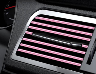 Dekoračné lišty do ventilácie auta (10 ks) - růžová