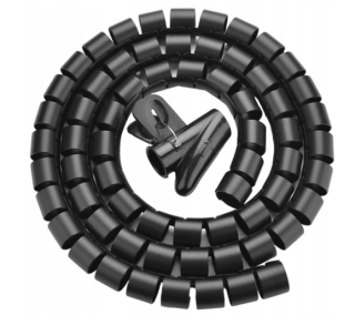 Špirálový organizér káblov (cable tube) – čierny, 2 m / Ø 22 mm