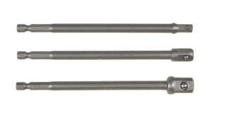 3dielna sada predĺžených adaptérov do vŕtačky – 1/4", 3/8", 1/2"