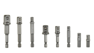 8dielna sada adaptérov pre nástrčné hlavice – 1/4", 3/8", 1/2"