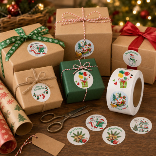 Samolepky Santa, vianoce, 500 ks