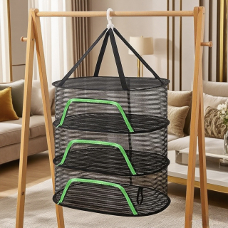 Závesná sieť na sušenie byliniek a húb 3 poschodia 50 × 70 cm ELEMENTRIX