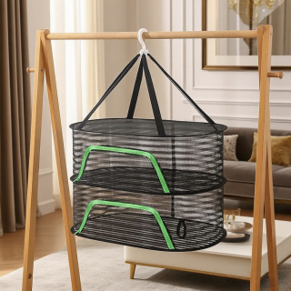 Závesná sieť na sušenie byliniek a húb 2 poschodia 50 × 70 cm ELEMENTRIX