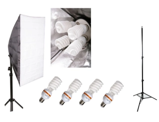 Softbox set lampa 4x35 W, statív