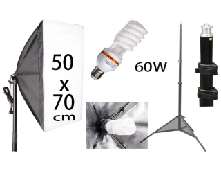 Softbox 50 × 70 cm 60W žiarovka, 220 cm statív ELEMENTRIX