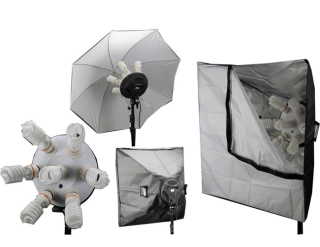 Softbox 80 × 80 cm s lampou pre 7 žiaroviek ELEMENTRIX