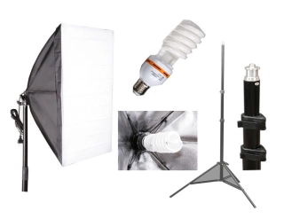 Softbox 50x70cm 35W žárovka, 220cm stativ ELEMENTRIX