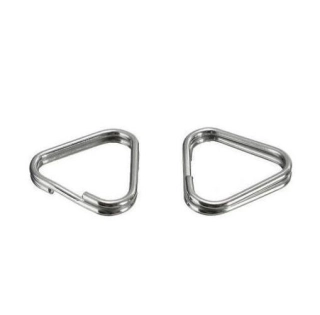 Trojuholníkové kovové očká na popruh Split Rings, 2 ks