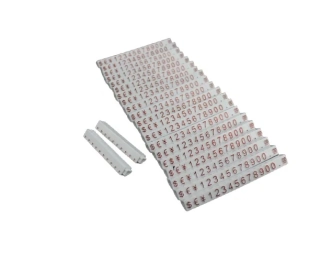 Plastové cenovky 6 × 9 mm, červená metalíza na bielom podklade, 20 radov ELEMENTRIX