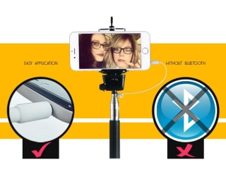 Selfie monopod s káblom a držiakom ELEMENTRIX
