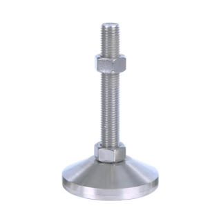 Pevná nastavovacia noha nerez 304, M12 × 100 mm, priemer 80 mm